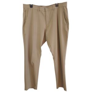Fabletics Slim Fit The Only Pant Mens XL 38W Khaki Poly Stretch Travel Golf